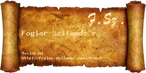 Fogler Szilamér névjegykártya
